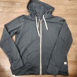 Vuori Women's Blue Heathered Zip-Up Hoodie